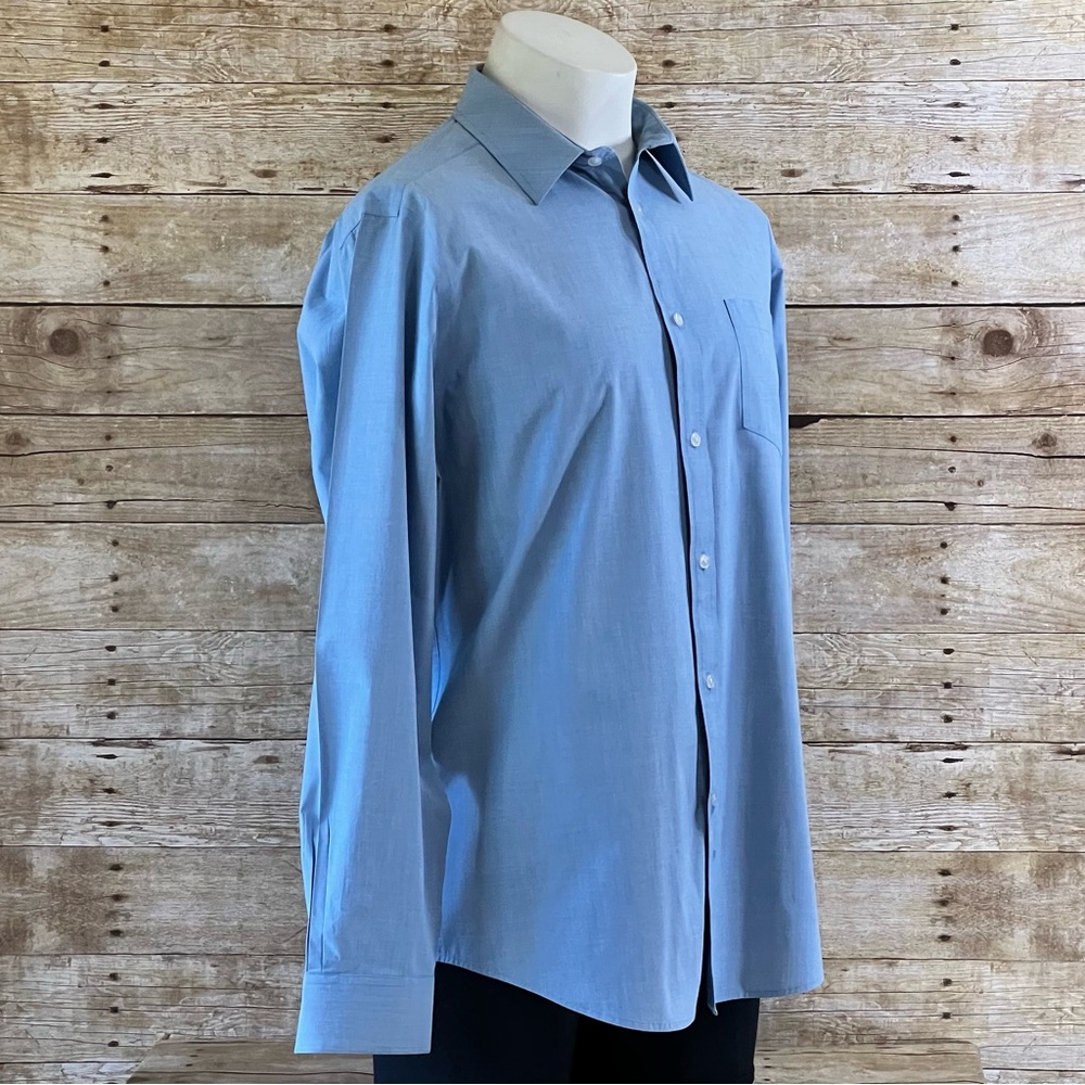 George Mens Blue Classic Fit Long Sleeve Button Down Shirt XL GM08Y141C - Picture 2 of 9